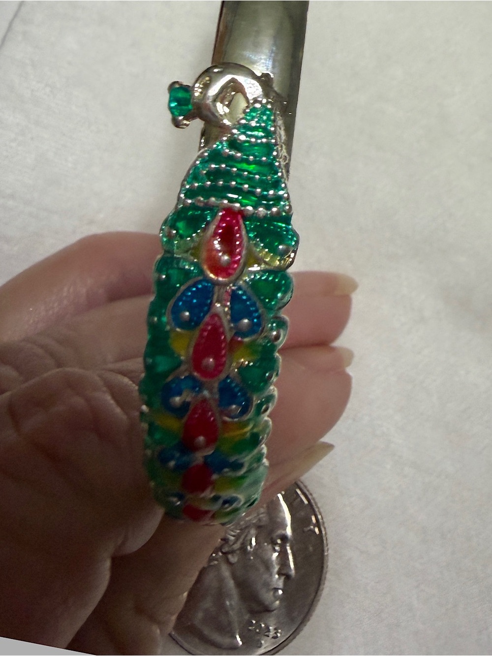 Hand Painted Resin Peacock Bracelet